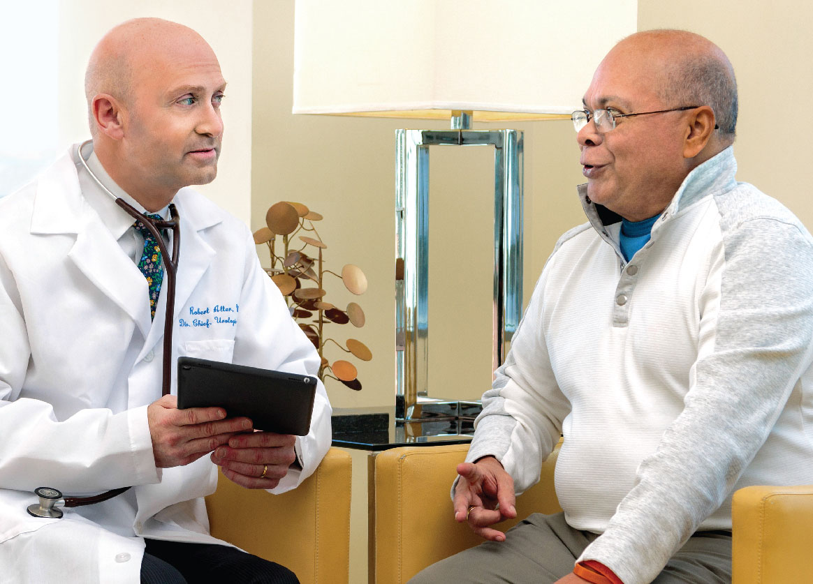 Oncologist Robert Alter, M.D. has collaborated with Hugo on his advanced RCC treatment plan for more than five years. Oncologist Robert Alter, M.D. has collaborated with Hugo on his advanced RCC treatment plan for more than five years.
