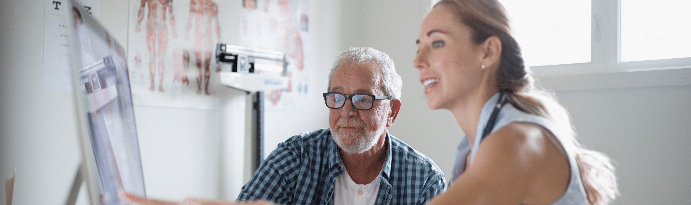 A doctor showing a patient their results